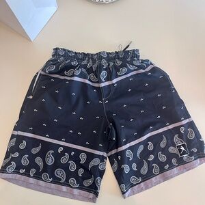 Lacrosse Unlimited Youth XL Lacrosse Shorts Black and White Bandana Print